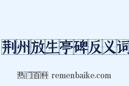 荆州放生亭碑反义词是什么意思的图片